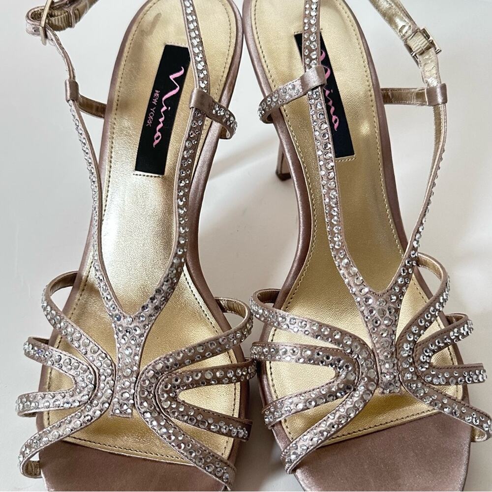 Nina Champagne Platform Sandal Size 9M - Picture 7 of 11